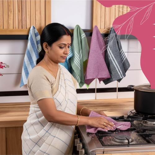 Image of Dishcloths 15 pcs 12x16 Inches | Bulk Cotton Kitchen Cleaning Dish Cloths | Scrubbing Wash Cloth Sets | Multipurpose Cloth | 100% Cotton.