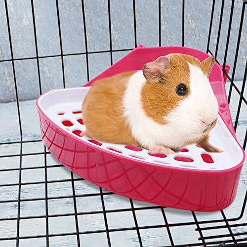 Image of Litewoo Rabbit Litter Box Toilet Bunny Corner Potty for Guinea Pigs, Pink