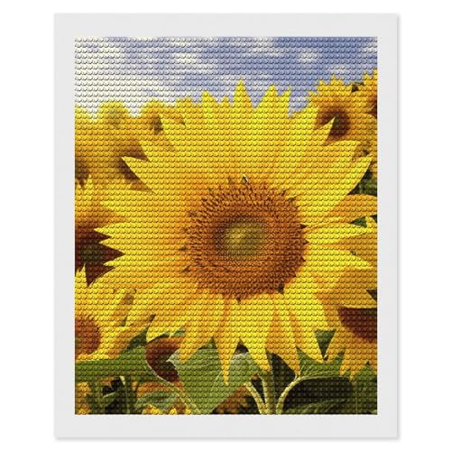 5D Diamond Painting Kits for Adult, Sunflowers Diamond Art Kits for Beginners Fun DIY Crafts Round Diamond Art Canvas Home Wall Decor 16