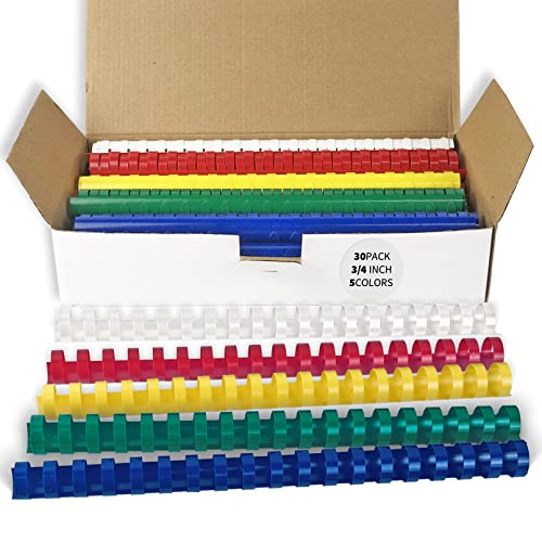 Snapklik.com : Binditek 30 Pack Plastic Comb Binding Spines, 3/4 Inches ...