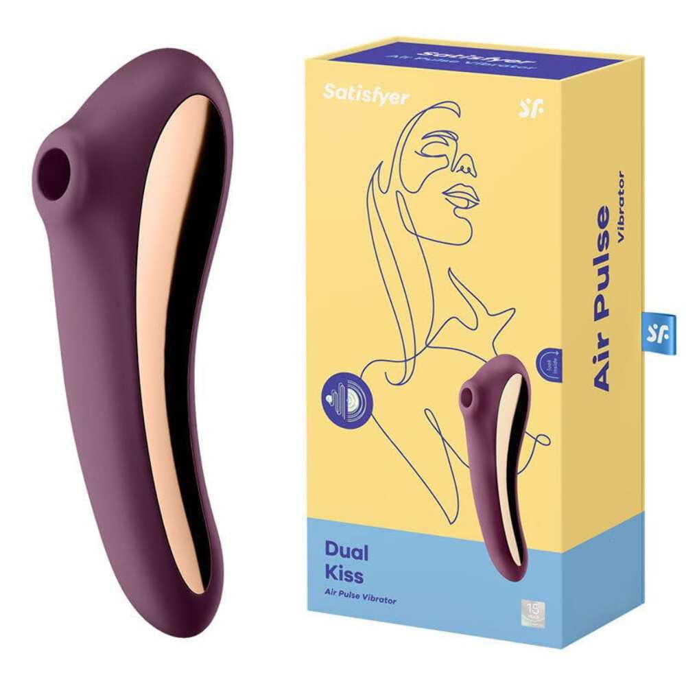 Air Pulse Red Satisfyer Dual Kiss Clit Stimulating - Wine