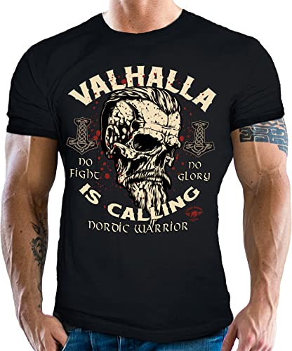 Camiseta para hombre de fans vikingos nórdicos celtas: Walhalla
