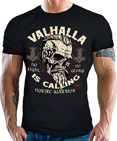 Męski T-shirt dla Wikingów Nordmann Keltic Fans: Walhalla is Calling, Warrior, XXL