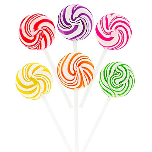 Squiggly Pops Petite Swirl Lollipops - 24-Piece Jar (Assorted)