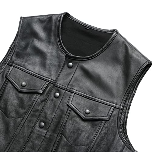 Gilet de moto pour homme en cuir fin pour rouler confortablement au printemps - 7