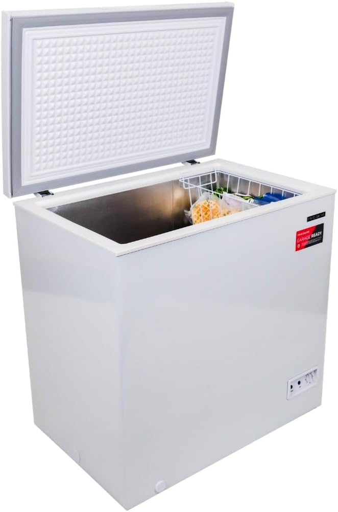 Interior view of ARCTIC CHEF Chest Freezer with removable basket
