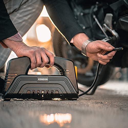 Kensun Ac/Dc Digital Tire Inflator For Car 12V Dc And Home 110V Ac Rapid Performance Portable Air Compressor Pump For Car, Bicycle, Motorcycle, Basketball And Others #TOP1