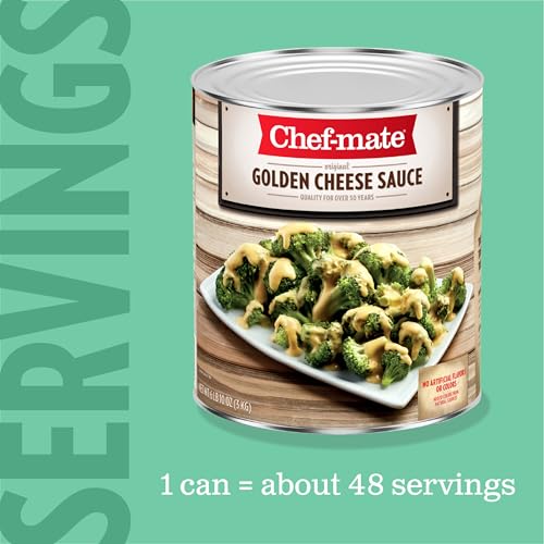 Image of Chef-mate Golden Cheddar Cheese Sauce, Canned Food for Mac and Cheese, 6 lb 10 oz (#10 Can Bulk)