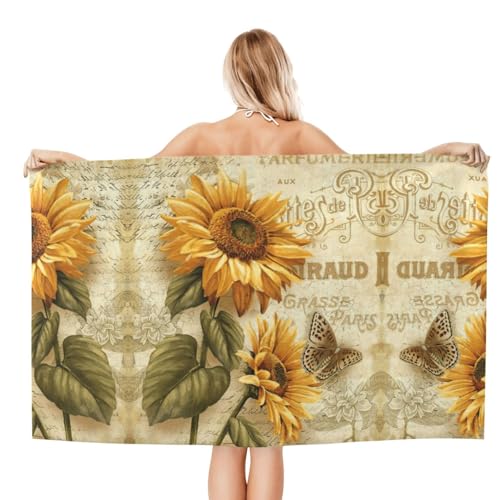 Serviette de bain microfibre ultra douce au design rétro raffiné - 3