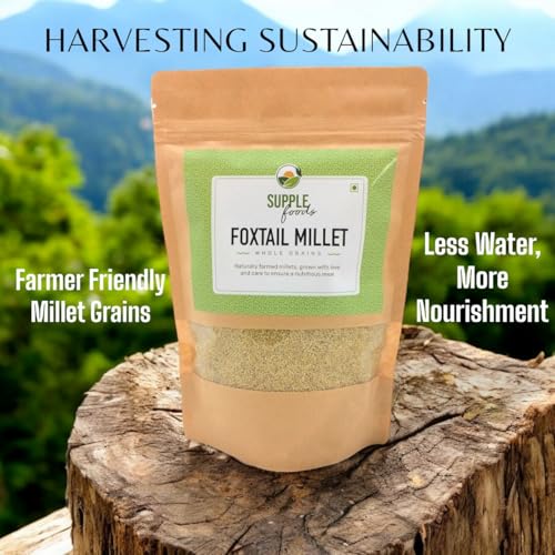 Image of SUPPLE Foods Foxtail Millets Grain 1.6kg - Siridhanya Millets, Organic Thenai /Korralu /Kangni Millets Whole Grains Pack, Good Diabetic Food, Low GI and High Fibre Than Rice