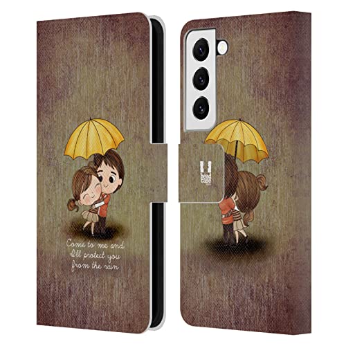 Étui portefeuille S22 5G Head Case Designs étanche en cuir avec motif Rayonnant d'amour
