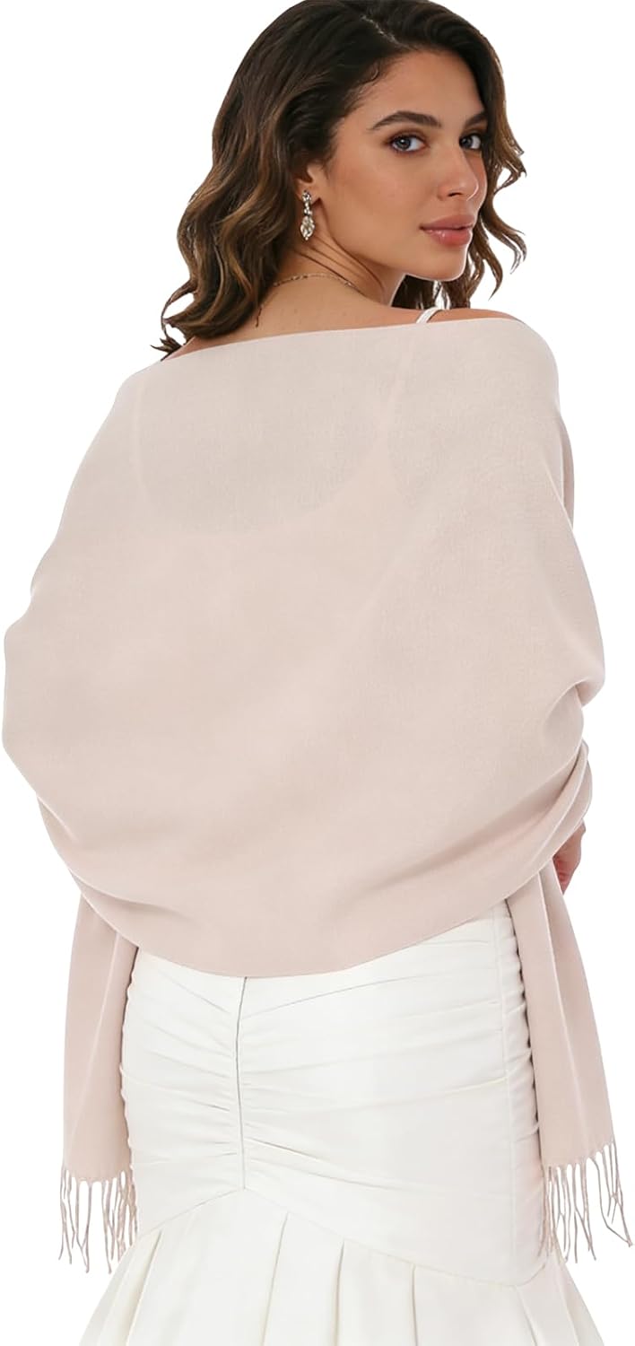 Sumolux Scarf for Women Pashmina Shawls Wraps for Evening Dresses Wedding Bridesmaid Gifts Winter Warm Soft Scarves