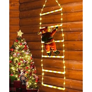 Toodour LED Christmas Light – Christmas Decorative Ladder Lights with Santa Claus, Christmas Decorations Lights for…