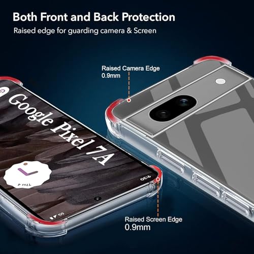 Image of Jkobi Back Cover Case for Google Pixel 7a (Shockproof Crystal Clear Anti Yellow Case | Drop & Camera Protection | Hard Polycarbonate)