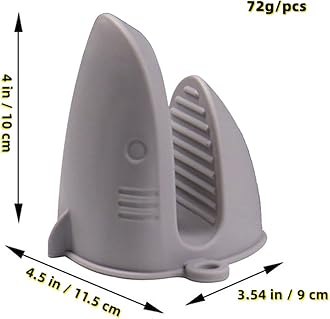 Oven Mitts，Mini Oven Gloves Silicone Heat Resistant Cooking Pinch Mitts Potholder for Air Fryer Kitchen Cooking & Baking (Grey)