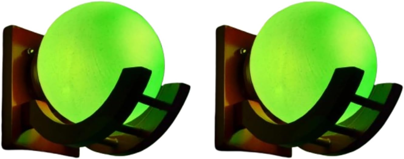 Traditional Indoor Wall Light Brown Color Globe Shape E27 Holder Upto 100-Watts Made in India (Bulb Not Included) Pack of 1(Wood) (Doom Green, 2)
