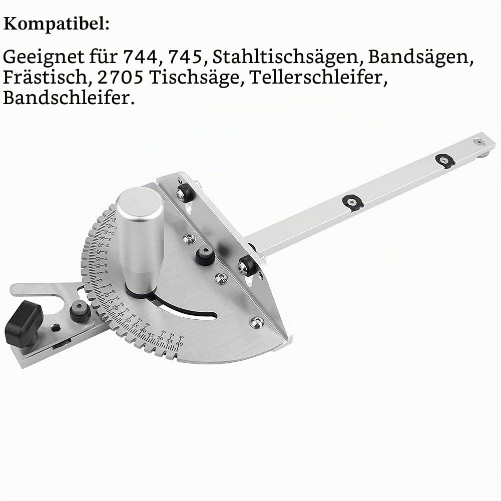 Zebery Gehrungslehre, Holzbearbeitung, verbessertes Zaun-Gehrungslehre-Set, Tischsägen-Fräser, 450 mm Winkelgehrungslehre für Tischsäge/Trimmmaschine