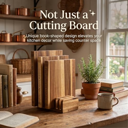 Set de 3 tablas de cortar rectangulares de madera de acacia miniatura 2