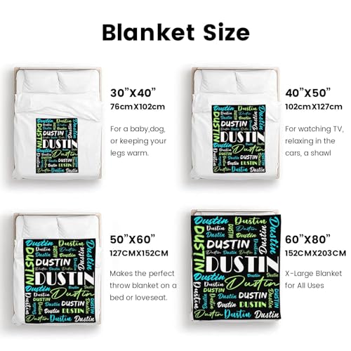 Personalized Blankets for Kids with Names Customized Blankets with Name for Adult Custom Blanket Gift for Birthday Christmas Valentines Day Gift