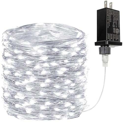 66FT 200 LED Fairy Lights Plug in 8 Modes Twinkle Lights Cool White