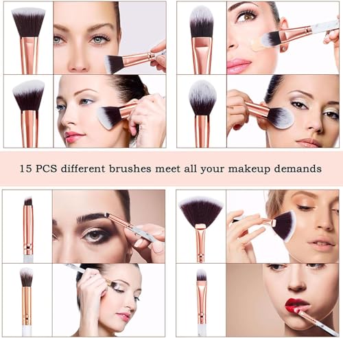 DUAIU-Makeup-Brushes-Set-Make-Up-Brushes-Professional-15Pcs-Marble-Makeup-Brush-Set-for-Foundation-Powder-Concealers-and-Eyeshadow-with-Exquisite-Marble-Bucket-Gift-Box