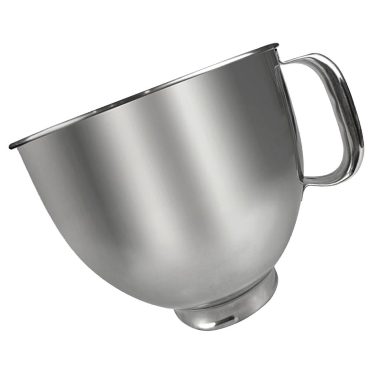 INOOMP Edelstahl Rührschüssel 5l Flacher Boden Silber Kompatibel mit Standmixern Ersatzschüssel für Mixer mit Komfortablem Griff für Küchenmaschine
