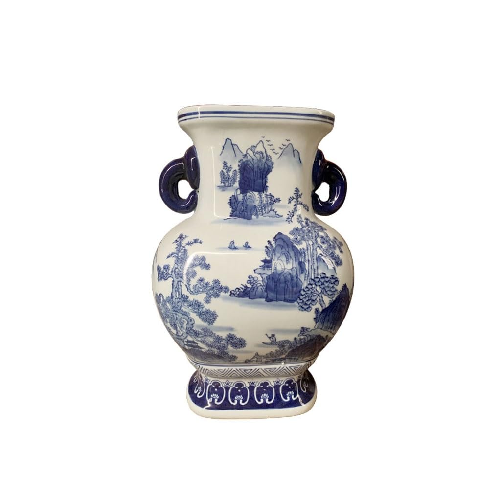 EINES Retro Chinese Style Ceramic Vase Ornaments Living Room Porch Desktop Flower Arrangement Container