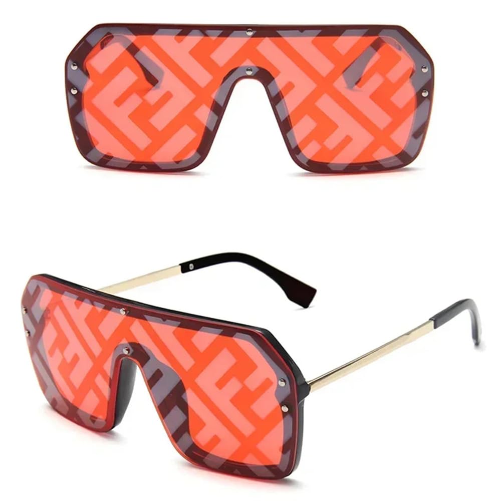 Occhiali da Sole Senza Montatura per Donna Occhiali da Sole da Uomo Oversize con Specchio e Guida Sfumata