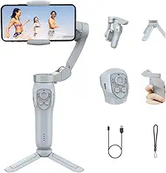 Estabilizador Gimbal para Celular Portatil, 3 Eixos, 8h, Seguimento Inteligente, Design Ergonômico, Compatível com Android e Compatível com IOS