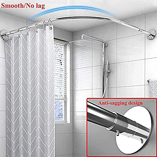 Barre de douche d'angle sans perçage en L réglable pour coin