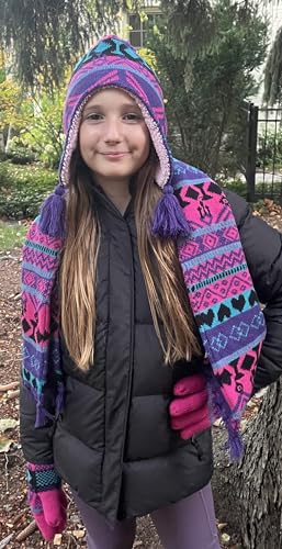 N'Ice Caps Kids Hat Glove Scarf Girls Winter Knit Accessory Set Warm Sherpa Lined 3 Piece3