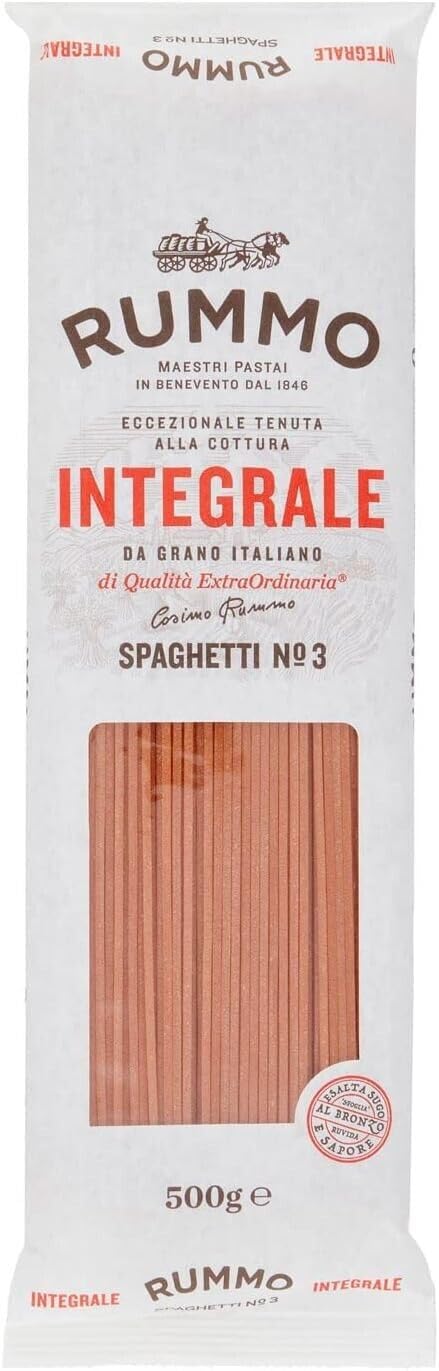 24er-Pack Rummo Pasta Integrale Spaghetti N°3,Vollkornnudeln Nudeln Vollkorn Italienische Pasta 500g