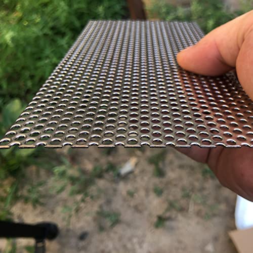 FengYoo Stainless Steel 304 Round Hole Mesh Aperture 3mm (7.8"x3.9", Diameter 3mm, Thickness 0.9mm) for Ventilation and Water Circulation