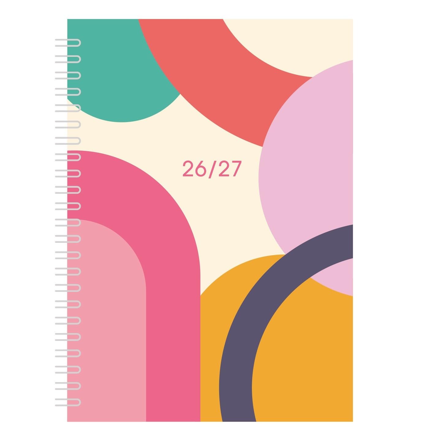 2026-2027 A5 Week to View Academic Diary – Wiro Bound Mid-Year Planner – A5 Student & Teacher Organiser – Runs July 2026 to August 2027 (Abstract)