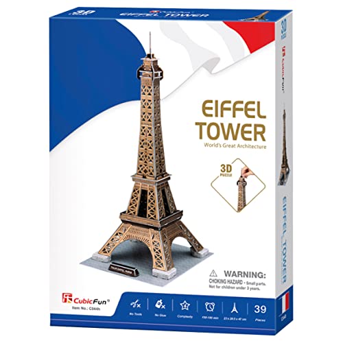 3D Puzzles - Eiffelturm | 3D Puzzle für Erwachsene Und 3D Puzzle Kinder ab 14 Jahren | Mdellbausatz Erwachsene | 39 Teilen | Geschenk Für Kinder