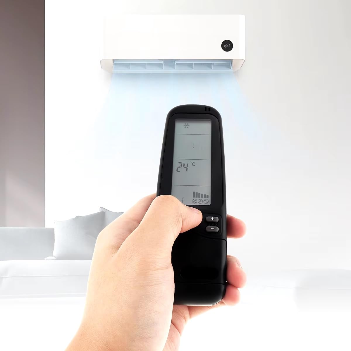 TECHZOCO Mando Universal para Aire Acondicionado, Control Remoto de Aire Acondicionado, Mando reemplazo, 25 en 1,Compatible con Electra, Airwell, Emailair, Elco RC/RC-3/4/5/7, No Incluye Pilas