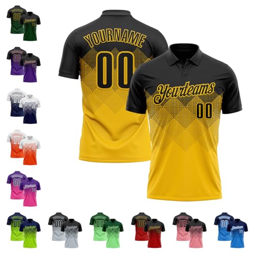 Custom Gradient Golf Polo Shirts Short Sleeve Bowling Dart Tennis Jersey Top Design Men Women Youth Work Business Tee