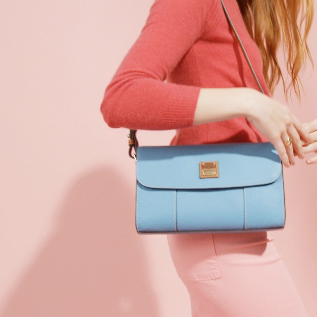 Borsetta Dooney & Bourke Casey Grain, Pochette In Pelle Con Tracolla Regolabile, Made In USA - 5
