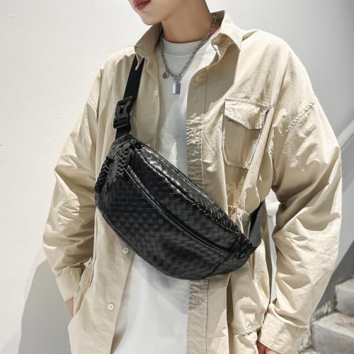 Image of Leather Chest Bag for Women, Crossbody Belt Bag Fanny Pack Purse Fashionable Waist Bags Handbag for Everyday Use Trip Walking Hiking