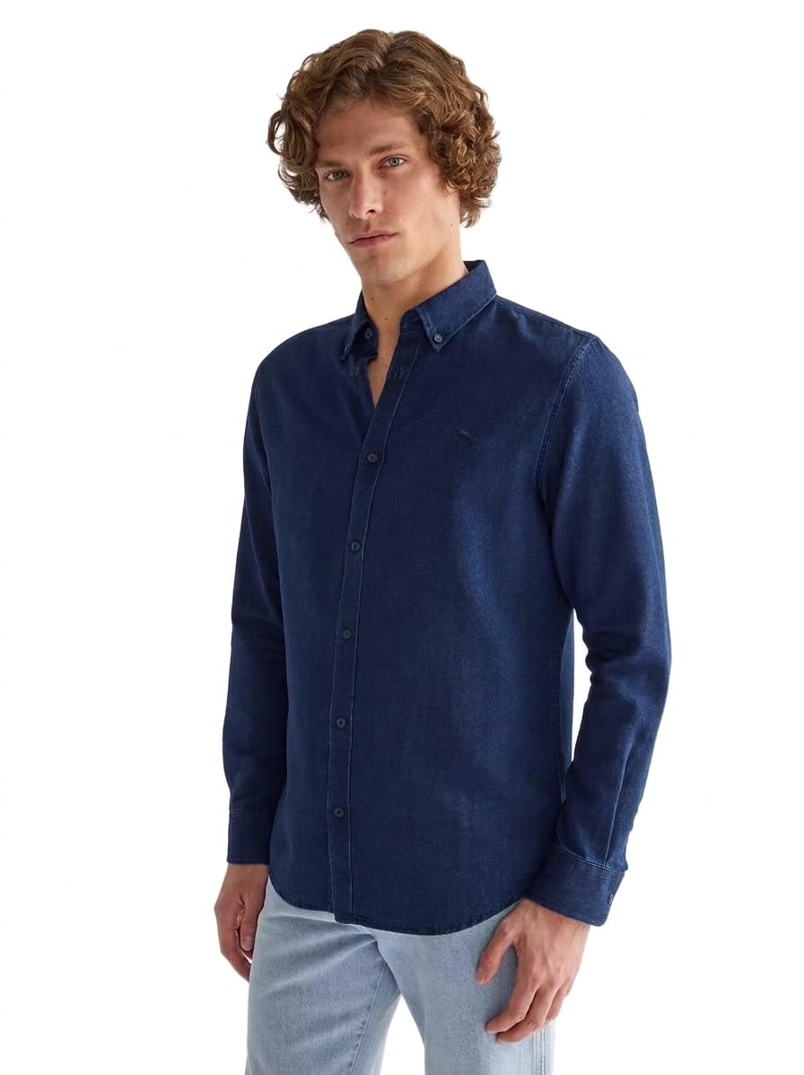 Wrangler Oxford Shirt, Indigo Oxford, XXL