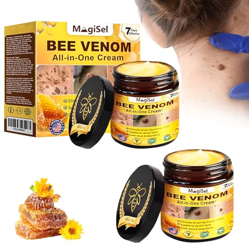 2pc Crema de veneno de abeja, Bee Venom Tag Remover, Bee Venom Cream, Pomada de Veneno de Abeja, Facial Crema Hidratante Para Todo Tipo de Piel