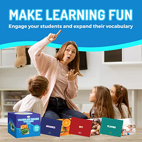 Vocabulary Builder Flash Cards Vol 2 | 300 Photo Cards With Learning Games | Speech Therapy, Esl, Autism Learning Materials Homeschool - Toddler Flash Cards | Emotions, Food, Matching, Verbs & More #TOP6