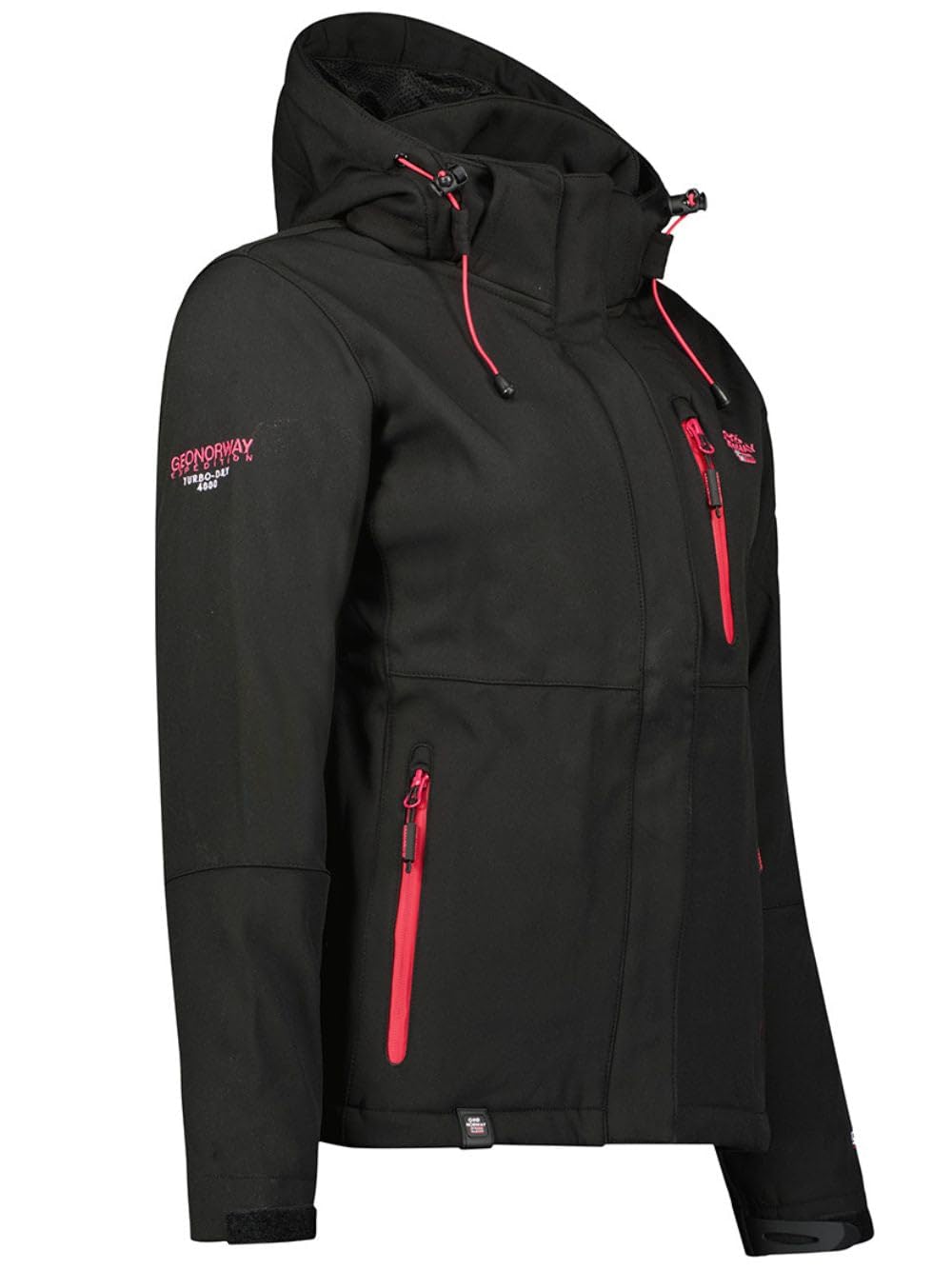 Geographical Norway Touna Lady - Veste Softshell Femme Impermeable - Jacket À Capuche Outdoor - Blouson Coupe Vent Resistant Hiver