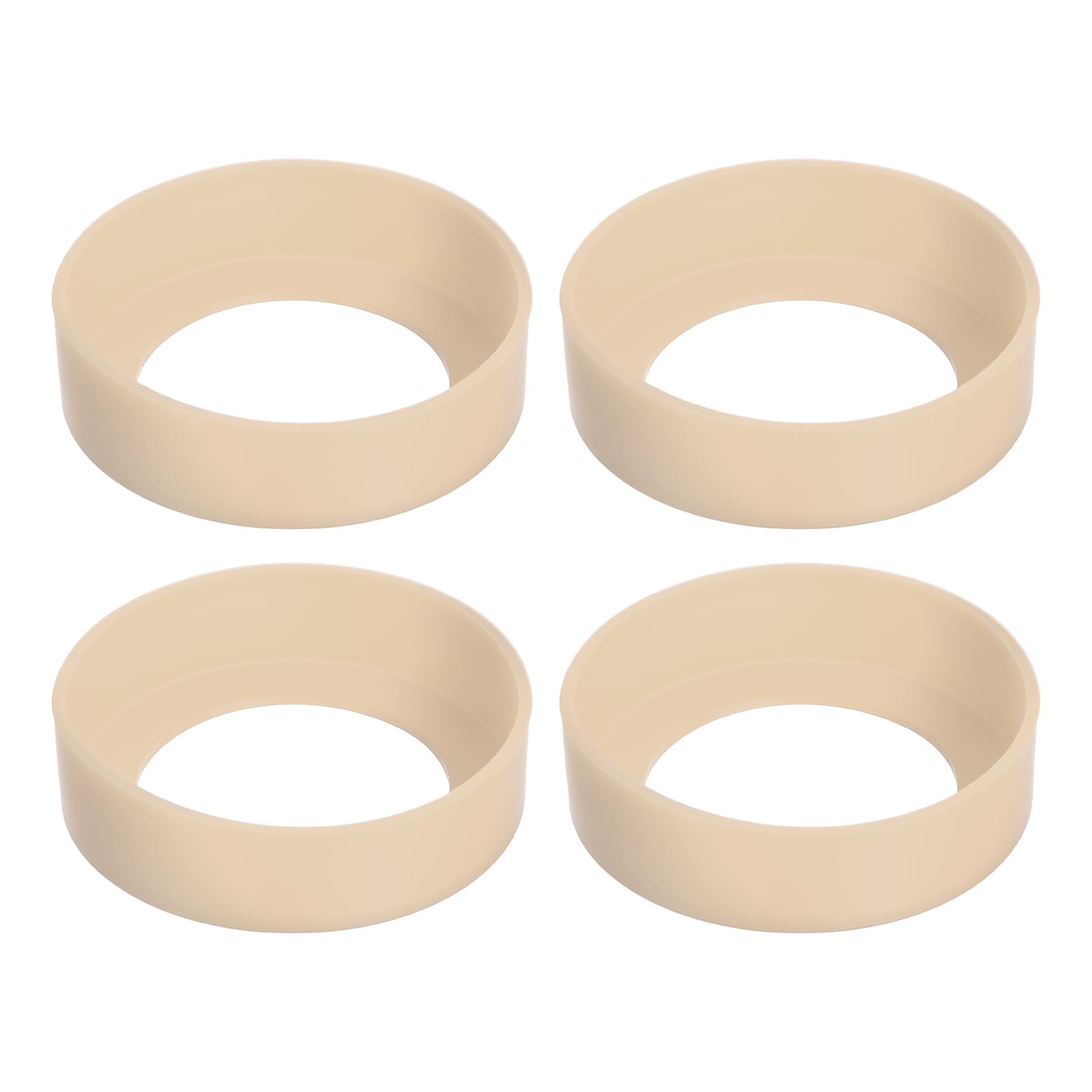 Lot De 4 Manchons En Silicone Antidérapants Pour Bouteilles/Tasses - Transparent - Diamètre 80mm - Sourcing Map