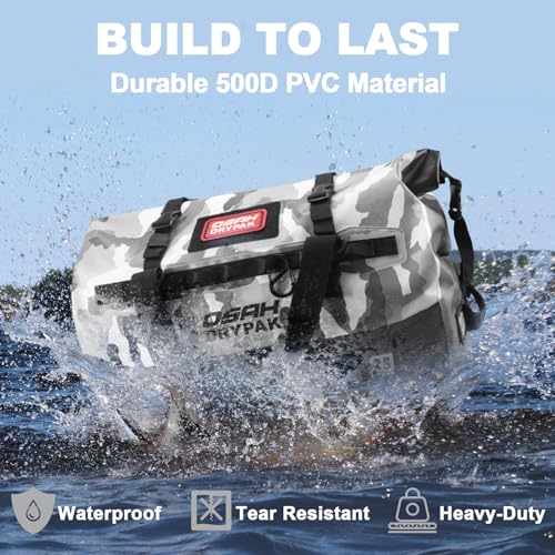 Image of Waterproof Duffel Bag 25L /40L /60L - Heavy-Duty Motorcycle Tail Bag, Roll-Top Dry Bag for Travel, Camping, Boating, Kayaking, Outdoor Adventure