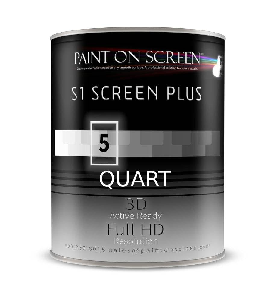 Paint on Screen Projector Screen Paint | Double-Coat Short Throw Projector Screen Paint For Picture Perfect 1080 HD and 4K UHD Clarity | Designed For Interior Use | Silver 1 Quart