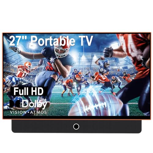 OFD Portable Smart TV 27 Zoll,Outdoor Fernseher 1080P Android14 OS (orange)