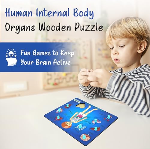 Image of Wooden Male Human Body Parts Learning Toys Puzzle for Brain Training /Jorky Cutting Puzzle for Home /School /Non-Toxic /Education Memory Games for Baby Boy and Girl (Suggested by Expert)