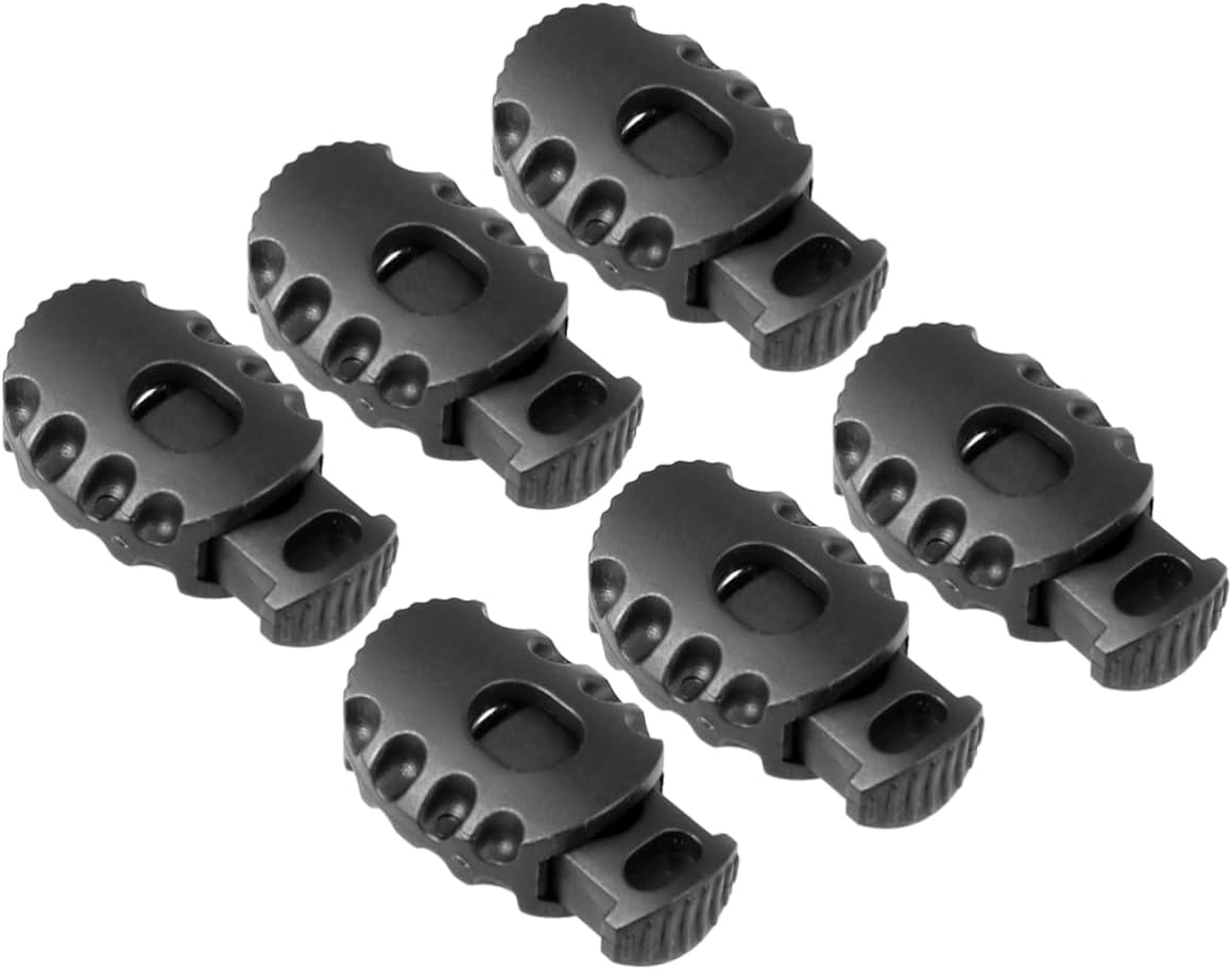 SHINEOFI 100 Pcs Spring Button Clothes Spring Rope Black Buttons Cord Fasteners Toggle Sliding Cord