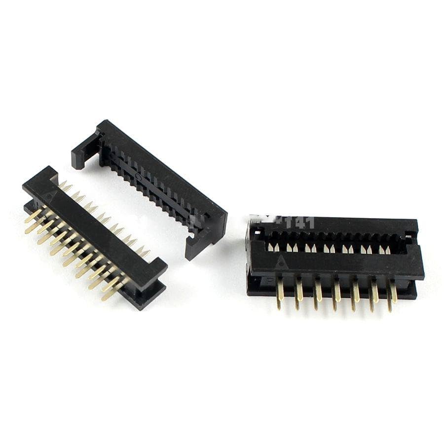 Generic 100 Pcs 2.54mm Pitch 2x7 Pin 14 Pin Male Header IDC Ribbon Cable Transition Connector